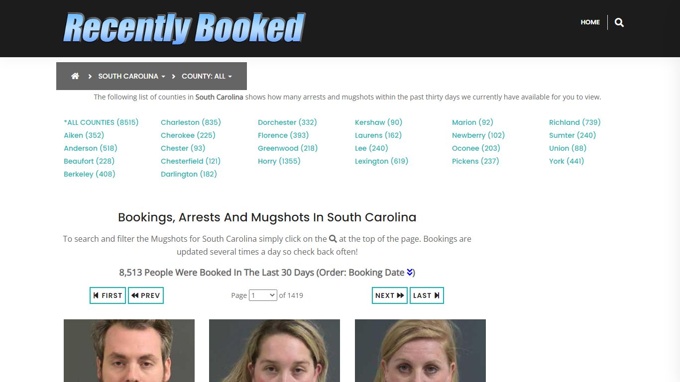 Recent bookings, Arrests, Mugshots in South Carolina - Recently Booked